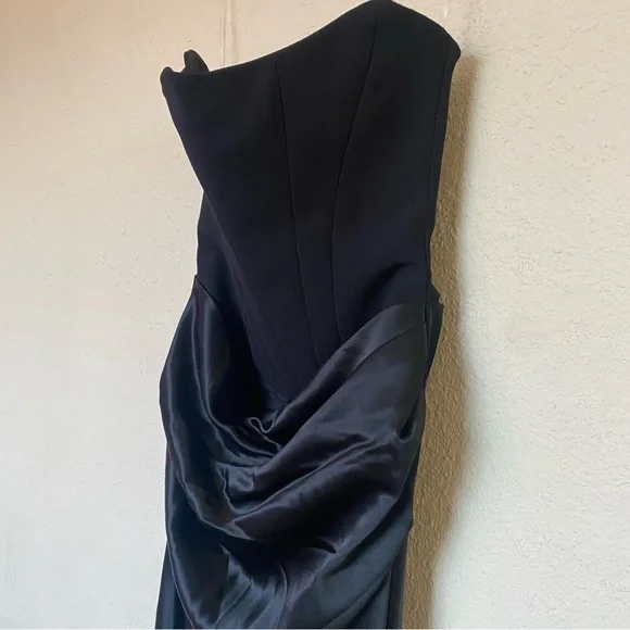 House of CB S D-DD'Persephone' Black Strapless Corset Maxi Dress‎ NWOT